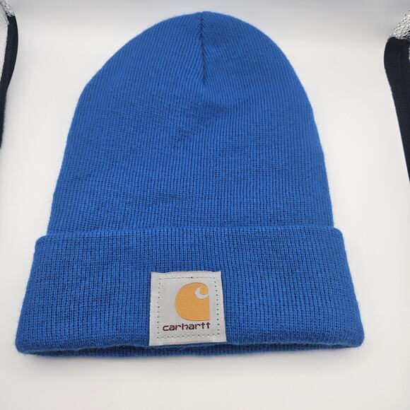 Carhartt Acrylic Knit Cuffed Beanie Marine Blue A18 H71 Made In USA Gorpcore - Picture 1 of 3